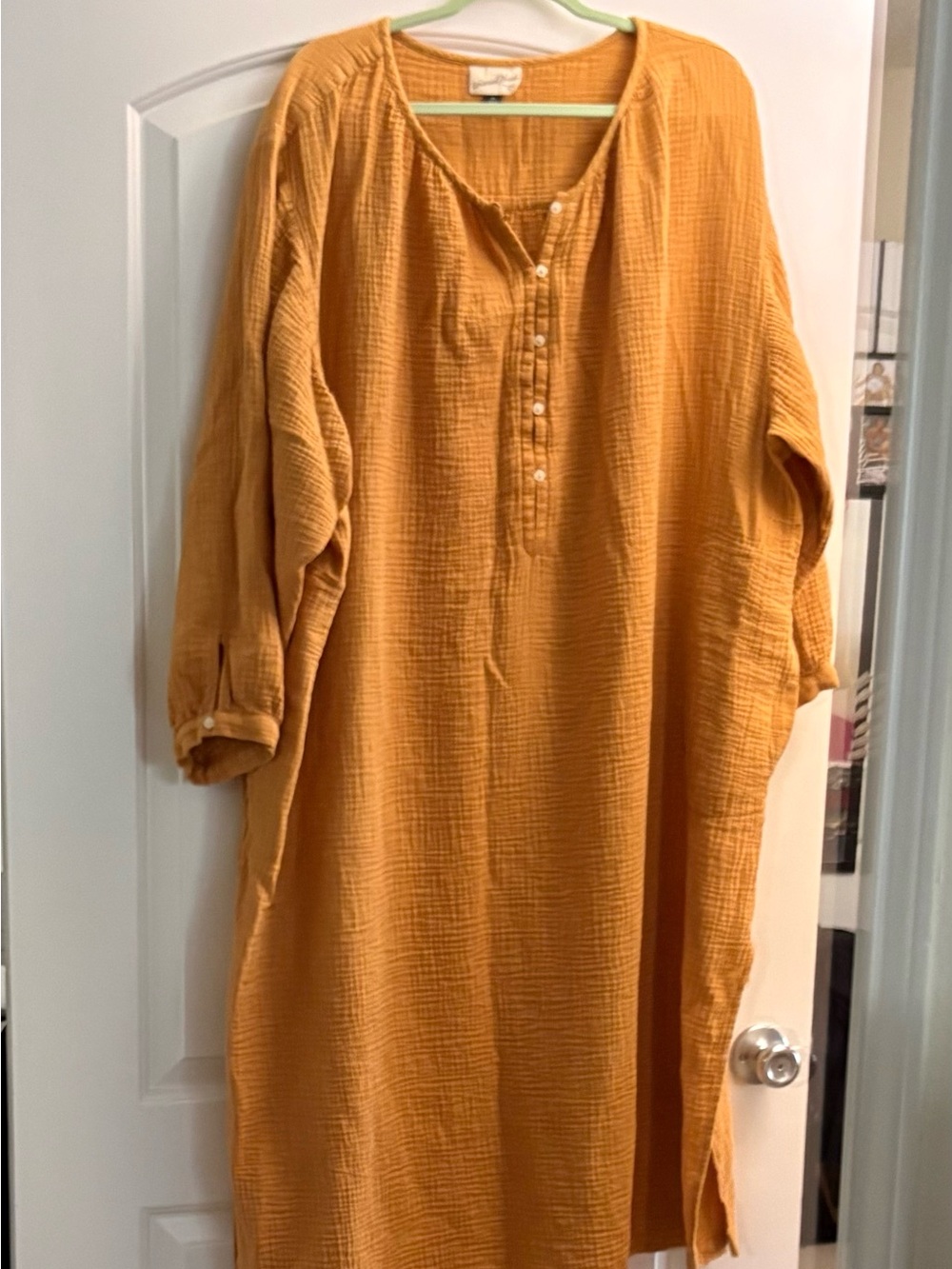 Mustard Yellow Women’s Gauze Dress/Shirt/Cover Up PLUS SIZE 4x